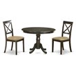 East West Furniture Hartland 3-piece Wood Kitchen Set in Cappuccino