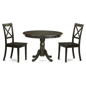 East West Furniture Hartland 3-piece Dining Table and Chair Set in Cappuccino