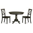 East West Furniture Hartland 3-piece Dining Table and Chair Set in Cappuccino