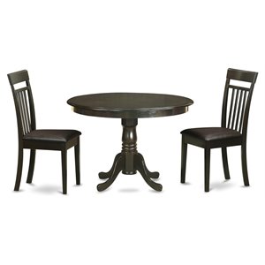 East West Furniture Hartland 3-piece Dining Table & Dinette Chairs in Cappuccino