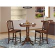 East West Furniture Eden 3-piece Dining Set w/ Counter Height Stools in Mahogany