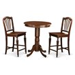 East West Furniture Eden 3-piece Dining Set w/ Counter Height Stools in Mahogany