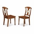 East West Furniture Milan 3-piece Dining Table and Chair Set in Saddle Brown