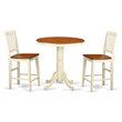 East West Furniture Eden 3-piece Dining Set with Stool in Buttermilk/Cherry