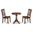 East West Furniture Eden 3-piece Wood Kitchen Table Set in Mahogany