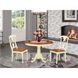 East West Furniture Hartland 3-piece Dining Set with Round Table in Cherry
