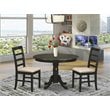East West Furniture Hartland 3-piece Kitchen Table and Chairs in Cappuccino