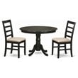 East West Furniture Hartland 3-piece Kitchen Table and Chairs in Cappuccino