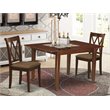 East West Furniture Milan 3-piece Traditional Wood Dining Table Set in Mahogany