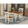 East West Furniture Monza 3-piece Dining Set with X-Back Chairs in Cherry