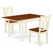East West Furniture Monza 3-piece Dining Set with X-Back Chairs in Cherry