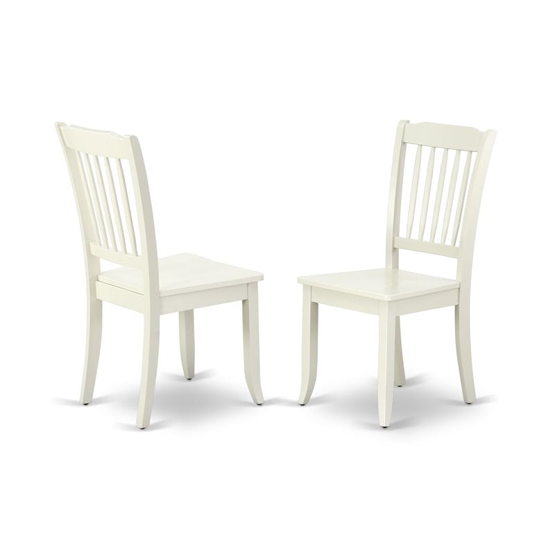 East West Furniture Monza 3-piece Traditional Wood Dining Set in Linen White