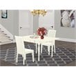 East West Furniture Monza 3-piece Dining Set with Rectangular Table in White
