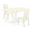 East West Furniture Monza 3-piece Dining Set with Rectangular Table in White