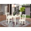 East West Furniture Oxford 3-piece Dining Set with Double X Back in Linen White
