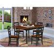 East West Furniture Monza 5-piece Dining Set w/ Rectangle Table in Black/Cherry
