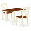 East West Furniture Norden 3-piece Kitchen Table Set in Buttermilk and Cherry