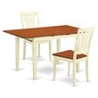 East West Furniture Norfolk 3-piece Dining Table Set in Buttermilk and Cherry
