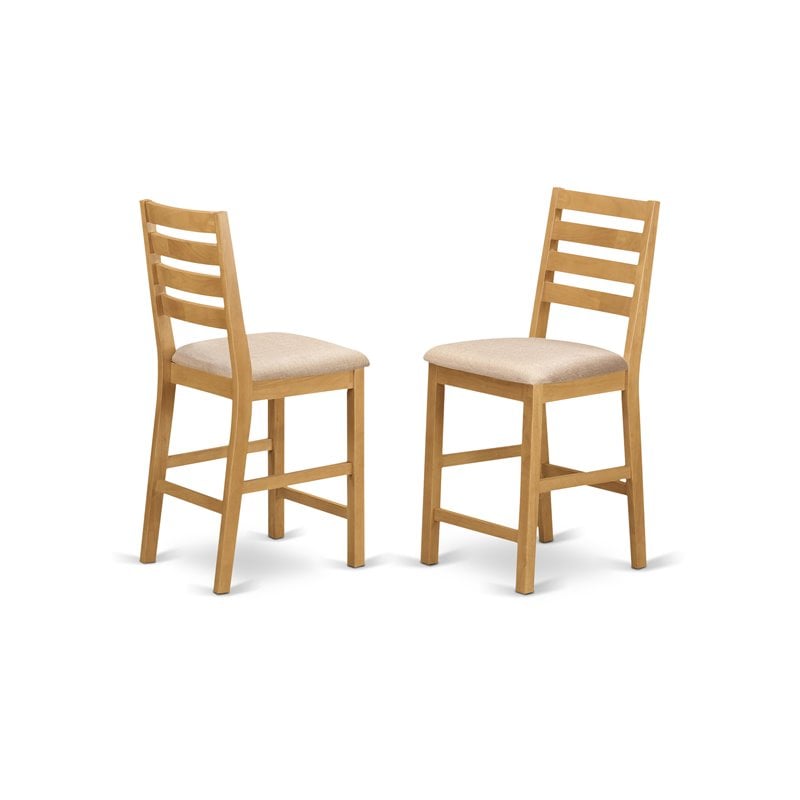 East West Furniture Pub 3-piece Wood Dining Table and Chair Set in Oak