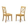 East West Furniture Dublin 3-piece Dining Set with X-Back Chairs in Oak