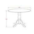 East West Furniture Dublin 3-piece Dining Set with X-Back Chairs in Oak