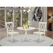 East West Furniture Dublin 3-piece Dining Table & Double X-Back Chairs in White