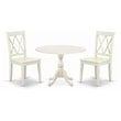 East West Furniture Dublin 3-piece Dining Table & Double X-Back Chairs in White