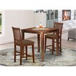 East West Furniture Vernon 3-piece Wood Dining Table and Stool Set in Mahogany