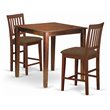 East West Furniture Vernon 3-piece Wood Dining Table and Stool Set in Mahogany