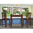 East West Furniture Vernon 3-piece Wood Dining Table and Stools in Mahogany