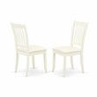 East West Furniture Sudbury 3-piece Dining Set with Cushion Seat in White