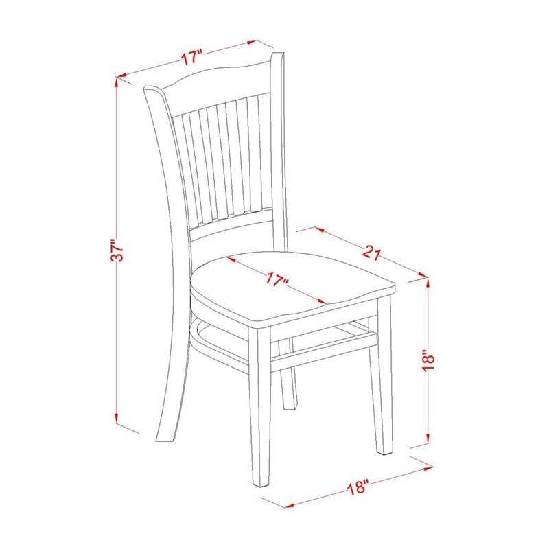East West Furniture Dublin 3-piece Table and Dining Chair Set in Linen White