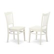 East West Furniture Dublin 3-piece Table and Dining Chair Set in Linen White