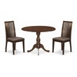 East West Furniture Dublin 3-Piece Traditional Asian Wood Dining Set in Mahogany