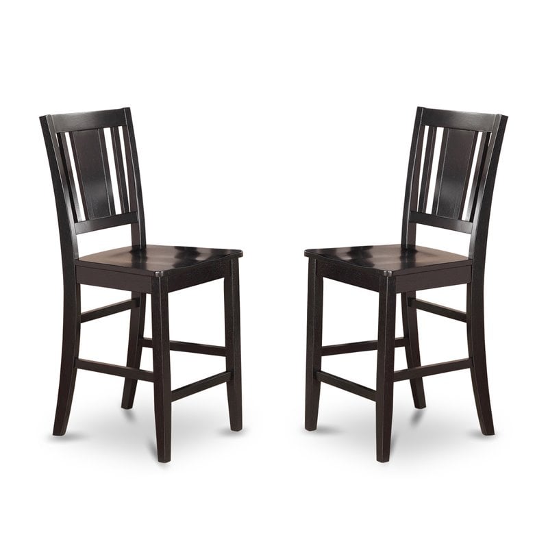 East West Furniture Buckland 5-piece Dining Set with Table and 4 Stools in Black