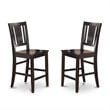 East West Furniture Buckland 5-piece Dining Set with Table and 4 Stools in Black