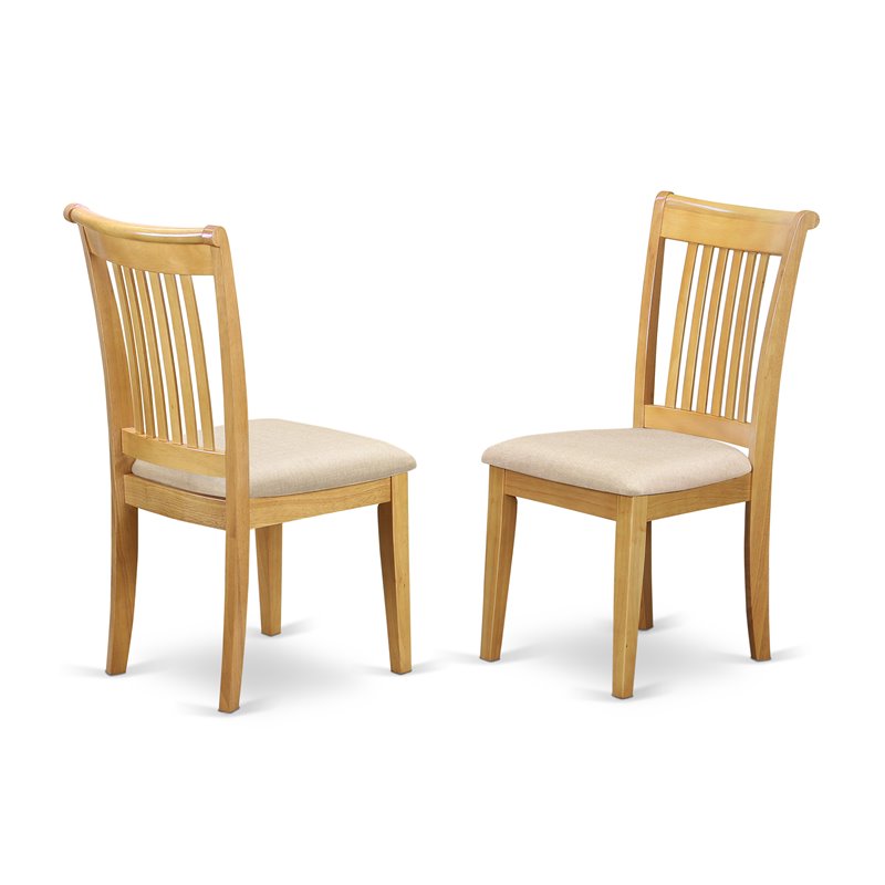 East West Furniture Dublin 3-Piece Traditional Wood & Fabric Dining Set in Oak