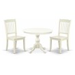 East West Furniture Hartland 3-piece Dining Set with Breakfast Table in White