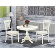 East West Furniture Hartland 3-piece Slatted Back Dining Set in Linen White