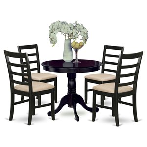 East West Furniture Antique 5-piece Wood Kitchen Table Set in Cappuccino