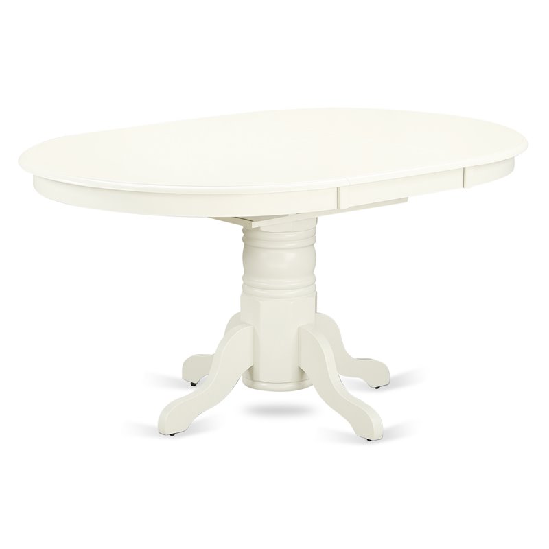 East West Furniture Avon 5-piece Dining Set with Slatted Chair Back in White