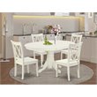 East West Furniture Avon 5-piece Dining Set with Double X back Chairs in White