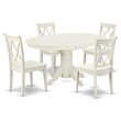 East West Furniture Avon 5-piece Dining Set with Double X back Chairs in White