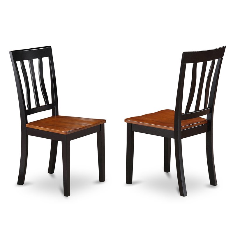 East West Furniture Antique 5-piece Wood Chairs and Table in Black and Cherry