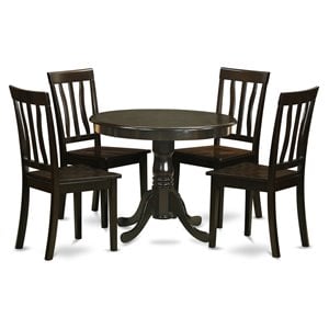 East West Furniture Antique 5-piece Wood Small Kitchen Table Set in Cappuccino