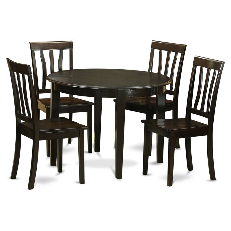 East West Furniture Boston 5-piece Wood Dining Room Set in Cappuccino