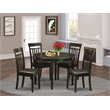East West Furniture Boston 5-piece Wood Kitchen Table Set in Cappuccino