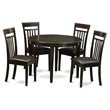 East West Furniture Boston 5-piece Wood Kitchen Table Set in Cappuccino