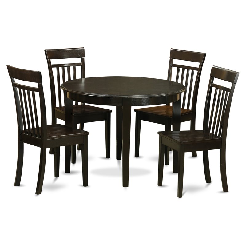 East West Furniture Boston 5-piece Kitchen Table and Chair Set in Cappuccino