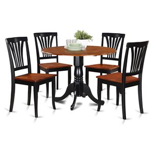 East West Furniture Dublin 5-piece Wood Kitchen Set in Buttermilk/Cherry